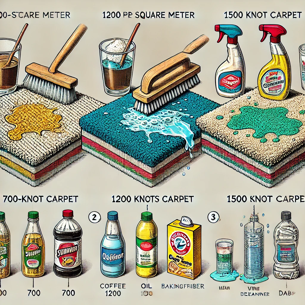 راهنمای کامل پاک کردن لکه از روی فرش با تراکم‌های مختلف